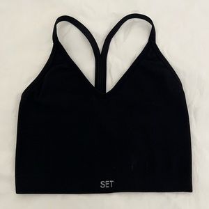 Pre-Owned SET ACTIVE Sculptflex Ribbed V Bra in color Black